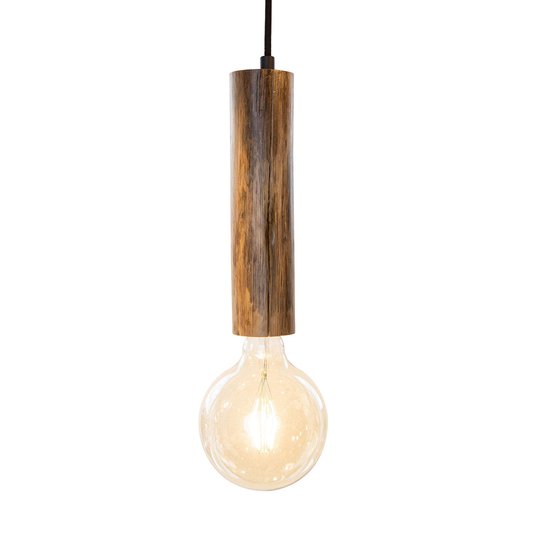 Pendellampa Tronco, 1 lampa, träpendel 25 cm