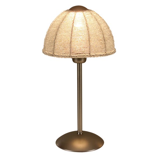 Bordslampa Pearl med rund skärm vit