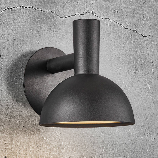 Utomhusvägglampa Arki svart Ø 20 cm