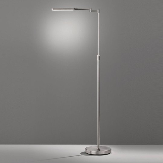 LED-golvlampa Nami fotdimmer, nickelfärg