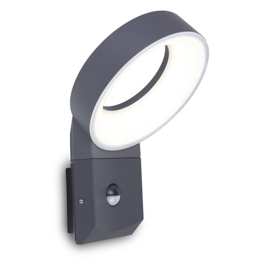 LED-utomhusvägglampa Meridian med rörelsesensor