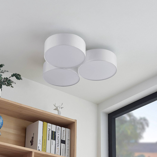 Lindby Janita LED-tygtaklampa, 3 lampor, vit