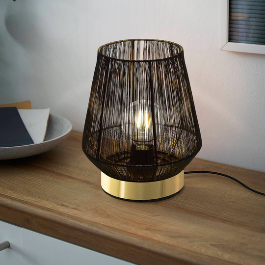 Bordslampa Escandidos, svart/guld
