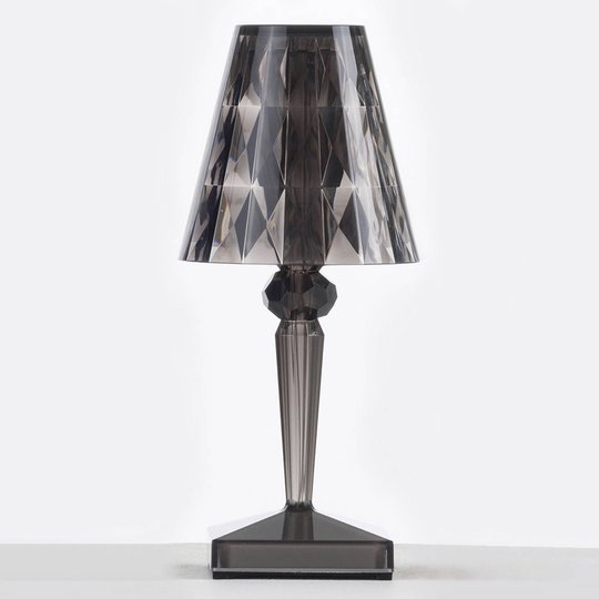 Deko-LED-bordslampa Battery med IP54, rökgrå