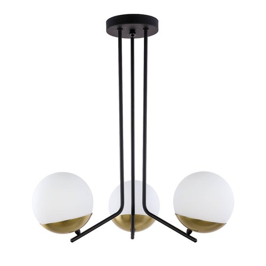 Hänglampa Torbole, opal/mässing, 3 lampor
