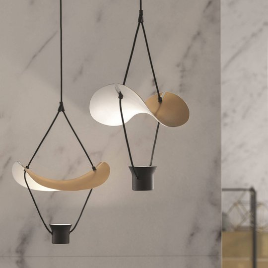 LED-hänglampa Vollee S1 P, 44 cm, up, guld