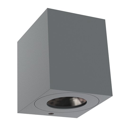 LED-utomhusvägglampa Canto Kubi 2, 10 cm, grå