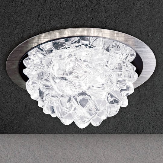 LED-inbyggnadslampa Cecil med kristaller aluminium