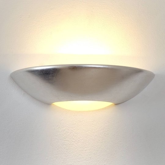 Enkel vägglampa Matteo, silver