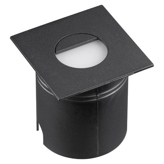 LED-inbyggnadslampa Aspen, diffusor, kantig, svart