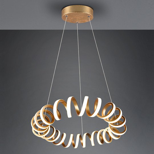 LED-pendellampa Curl, SwitchDim, guld
