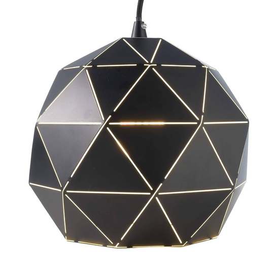 Pendellampa Asterope, Ø 25 cm rund, svart