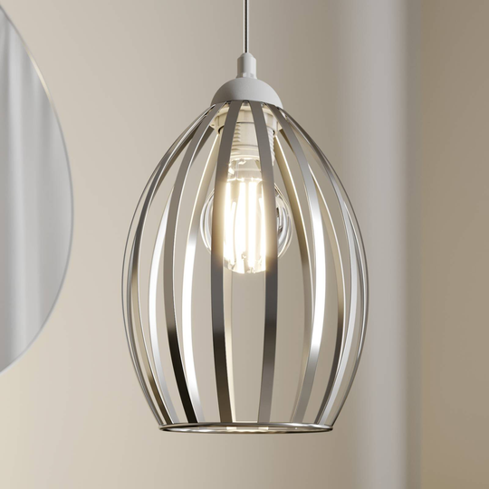 Hänglampa Dali i vitt/krom, 1 lampa