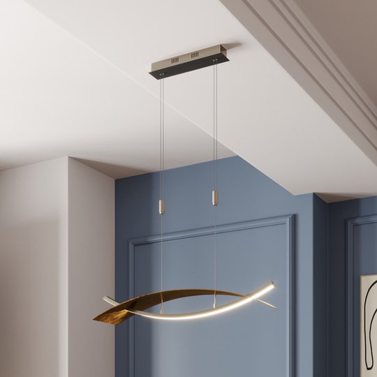 LED-hänglampa Marija, vågrät diffusor, svart