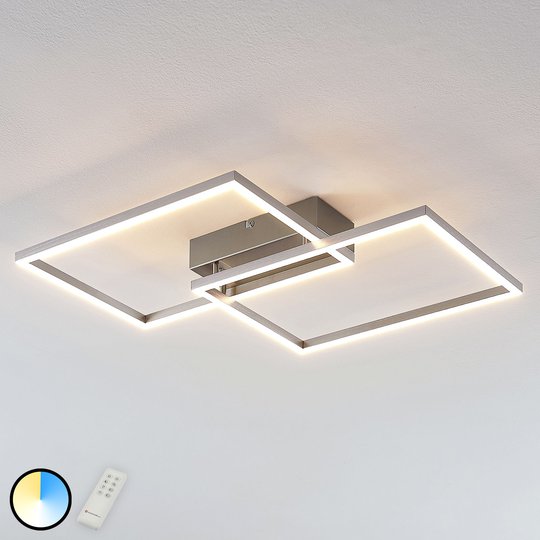 LED-taklampa Quadra, dimbar, 2 ljuskällor, 50 cm