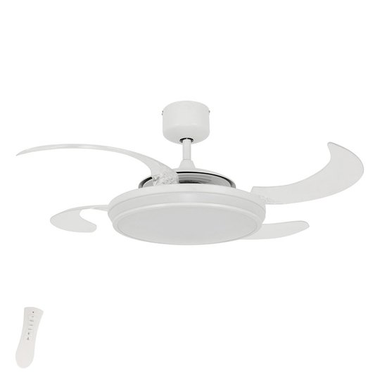 Vit LED-takfläkt Fanaway Evo 1 med ljus
