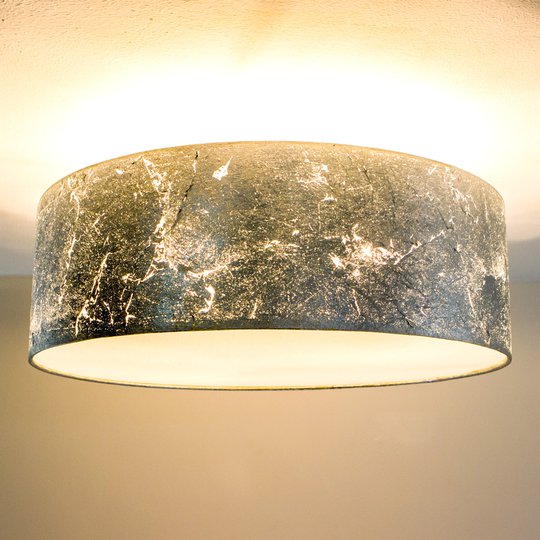 Taklampa Aura, belagd med silverfärgad