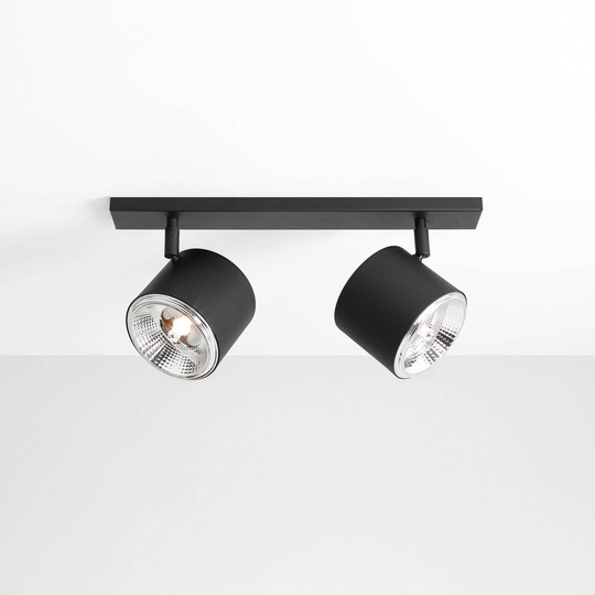 Takspotlight Bot, svart, 2 lampor