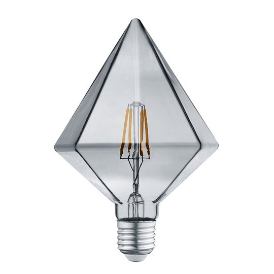 LED-lampa E27 4 W 3 000 K diamant rökfärgad