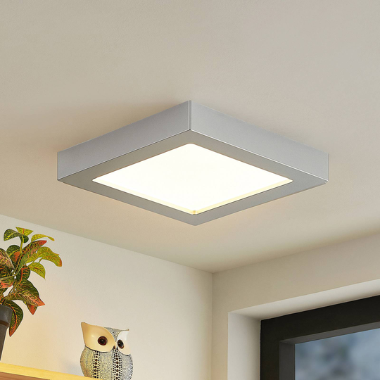 Prios Alette LED-taklampa, silver 22,7 cm 24 W