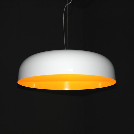 Oluce Canopy - hänglampa, 90 cm, vit-melon