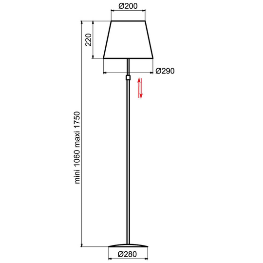 Aluminor Store golvlampa, aluminium/vit