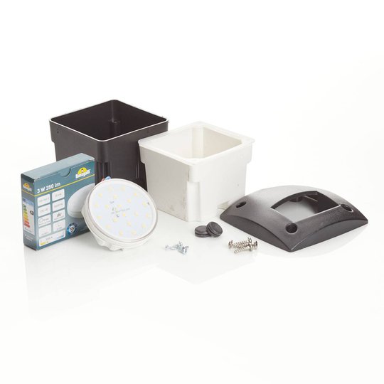 LED-inbyggnadslampa Leti 100 Square-ST svart