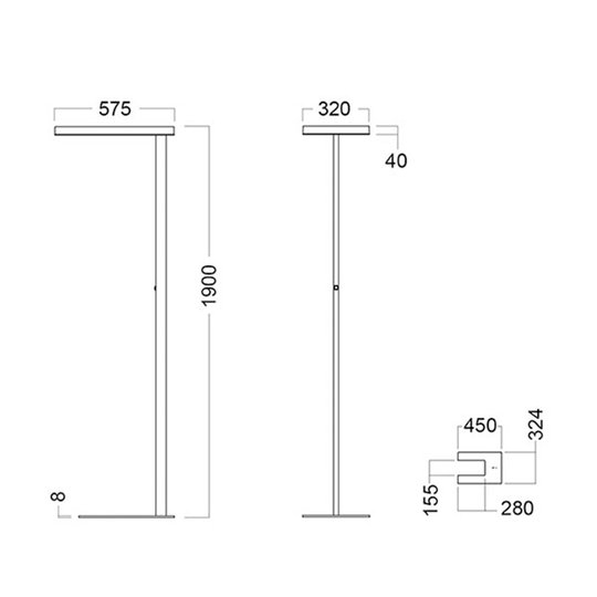 LED-golvlampa Free-F 4 000 K dimbar sensor grå