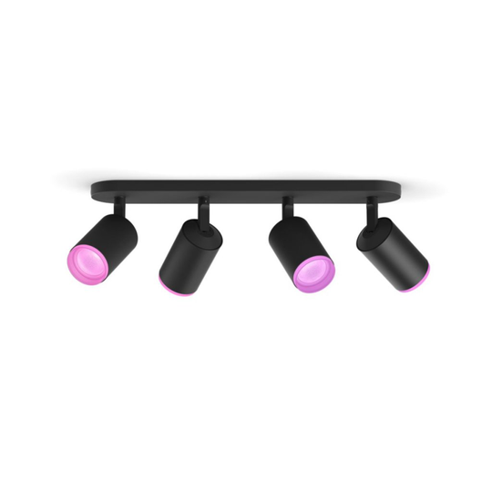 GU10 6W Hue Fugato Spot Svart X4