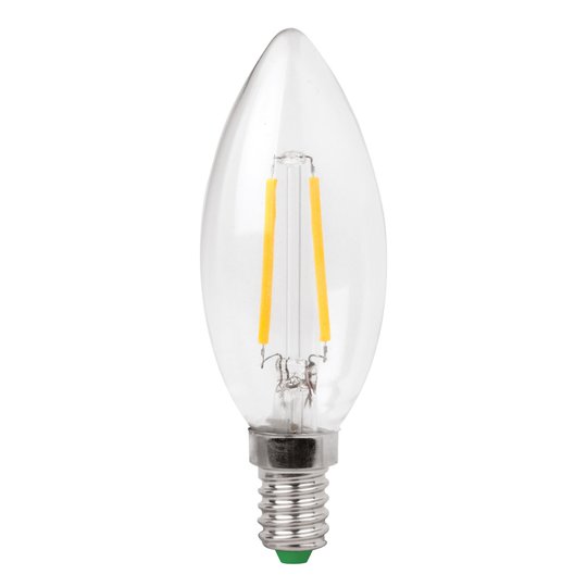 LED-kronljuslampa E14 3W filament klar, varmvit