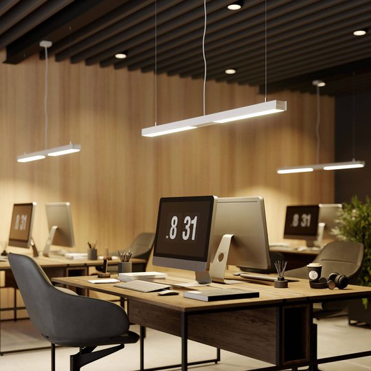 Arcchio Rontan LED-kontorshänglampa, vit