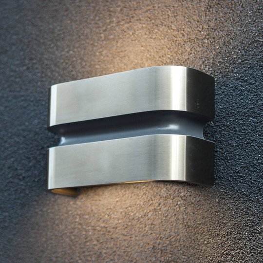 LED-utomhusvägglampa Maya i rostfritt stål