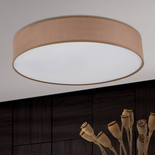 Taklampa Ufo med linskärm, brun