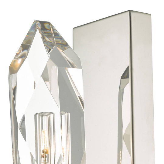 LED-vägglampa Crystal med facetterad kristall