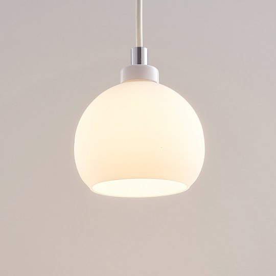 LED-pendellampa Kimi för 1-fas-skena, vit