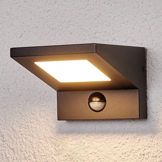 LED-utomhusvägglampa Levvon med rörelsesensor