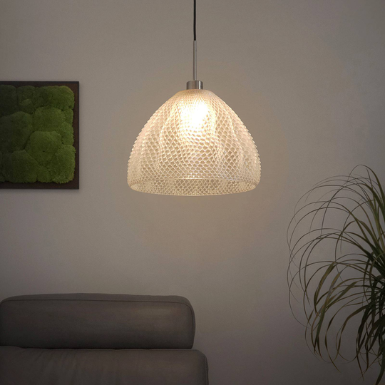 Hänglampa Koral Bowl från PET-flaskor, glasklar