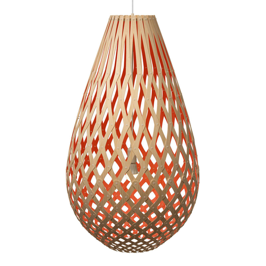 david trubridge Koura pendellampa 75 cm bambu-röd