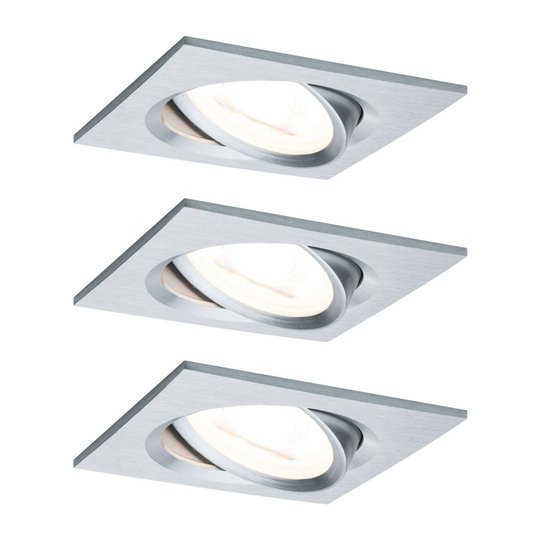 Paulmann 3-pack spot Nova kantig sväng-/dimbar alu
