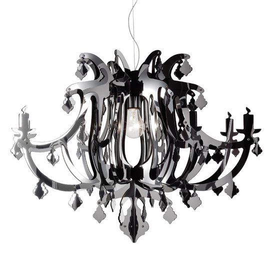 Silverfärgad designerhänglampa Ginetta