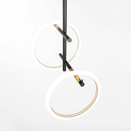 LED-taklampa Ulaop, två ringar, svart