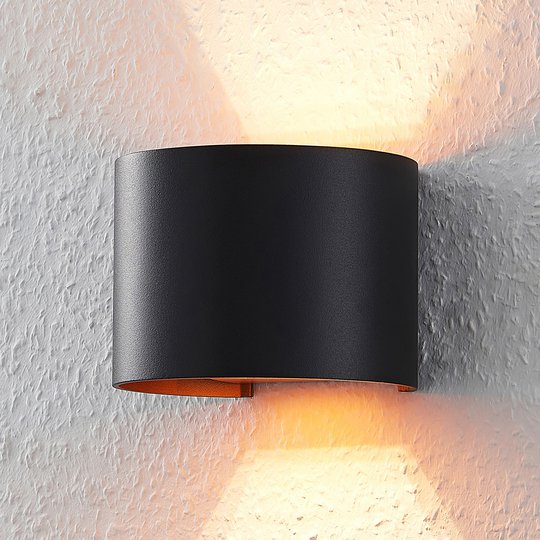 Svart-gyllene LED vägglampa Zuzana, G9
