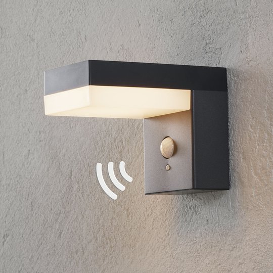LED-solcellsutomhusvägglampa Chioma med sensor