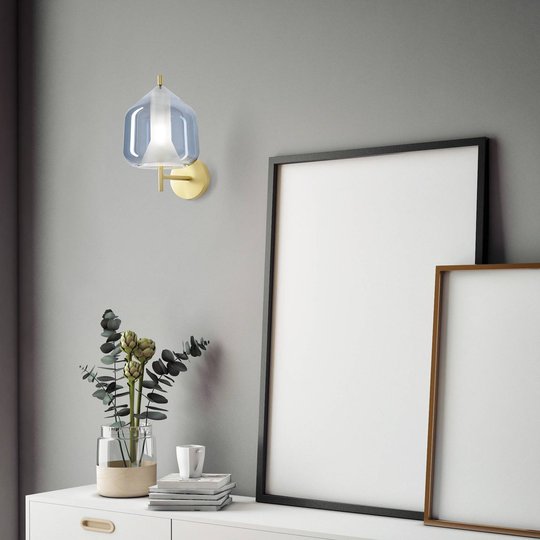 Vägglampa X-Ray, stora skärmen Ø 17 cm himmelsblå