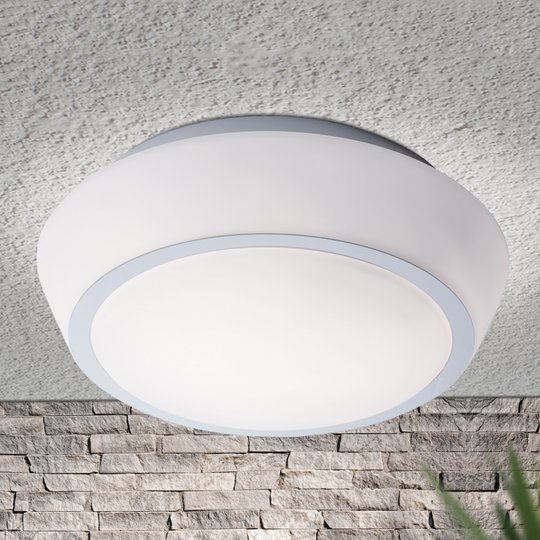 Glas-taklampa Pia med IP44, 38 cm