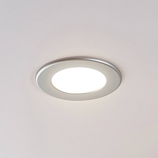LED-inbyggnadslampa Joki silver 3000K rund 11,5 cm