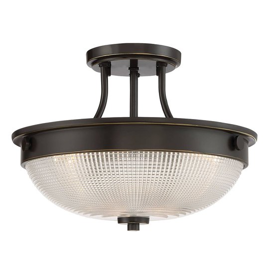 Glas-taklampa Mantle med bronsfinish