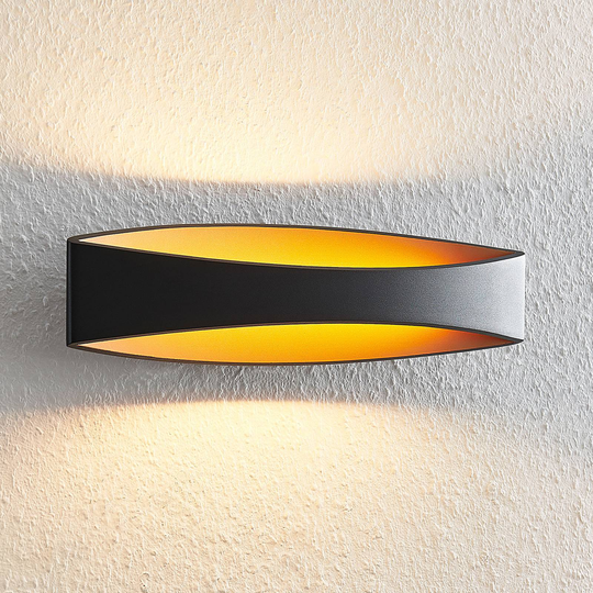 Arcchio Jelle LED-vägglampa, 43,5 cm, svart