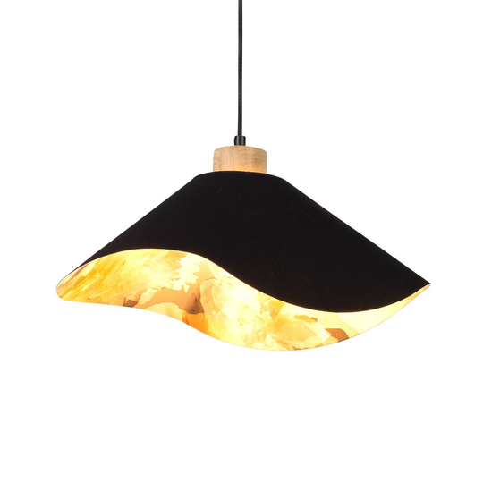 Envolight Marian hänglampa svart/blommig Ø40 cm