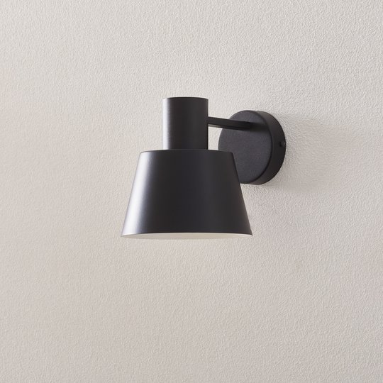 Vägglampa Dunka av metall, 1 lampa, svart